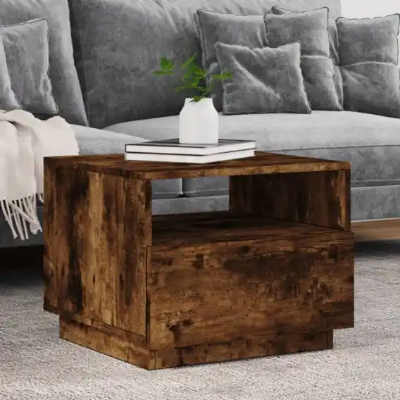 Stolik kawowy z LED, przydymiony dąb, 50x49x40 cm Lumarko! - Hurtownia wielobranżowa Lumarko Sprawdź teraz