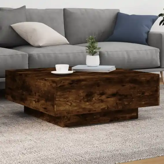 Nowość Stolik kawowy z LED, przydymiony dąb, 80x80x31 cm Lumarko! - Hurtownia wielobranżowa Lumarko