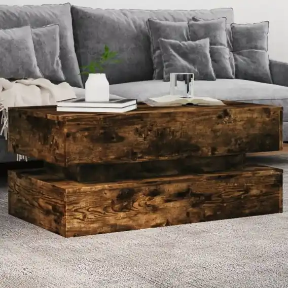 Wyprzedaż Stolik kawowy z oświetleniem LED, przydymiony dąb, 90x50x40 cm Lumarko! - Hurtownia wielobranżowa Lumarko