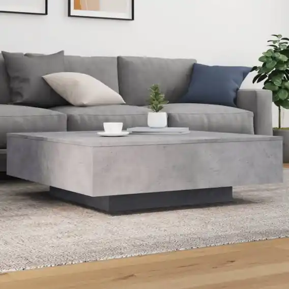 Stolik kawowy z oświetleniem LED, szarość betonu, 100x100x31 cm - Hurtownia wielobranżowa Lumarko Zamów teraz