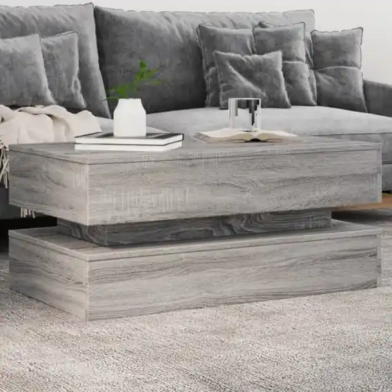 Dodaj do koszyka Stolik kawowy z oświetleniem LED, szary dąb sonoma, 90x50x40 cm Lumarko! - Hurtownia wielobranżowa Lumarko