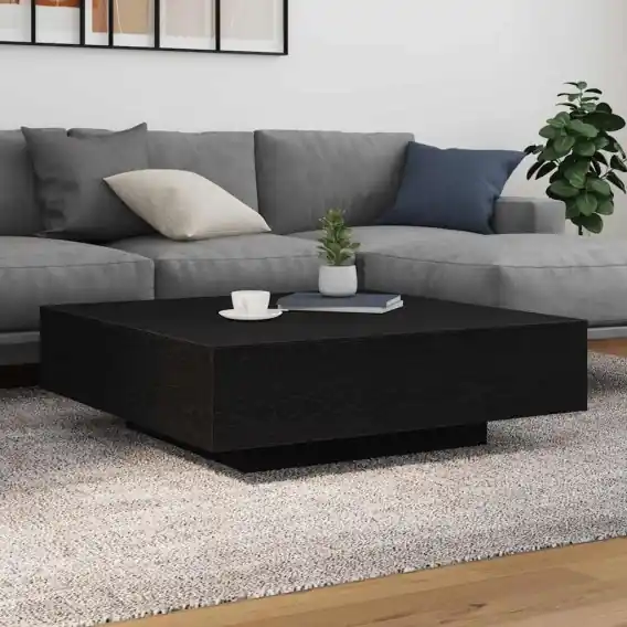 Stolik kawowy z podświetleniem LED czarny dąb 100x100x31 cm Lumarko! - Hurtownia wielobranżowa Lumarko Do wyczerpania zapasów