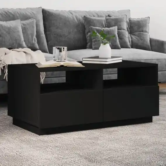 Stolik kawowy z podświetleniem LED, czarny, 90x49x40 cm Lumarko! - Hurtownia wielobranżowa Lumarko Oferta