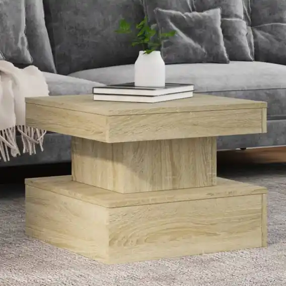 Wysoka jakość Stolik kawowy z podświetleniem LED, dąb sonoma, 50x50x40 cm Lumarko! - Hurtownia wielobranżowa Lumarko