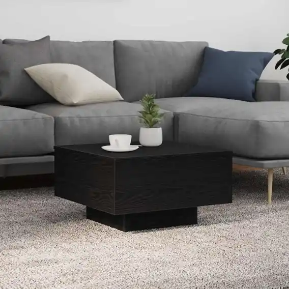 Stolik kawowy z oświetleniem LED Czarny Dąb 55x55x31 cm Lumarko! - Hurtownia wielobranżowa Lumarko Dodaj do koszyka