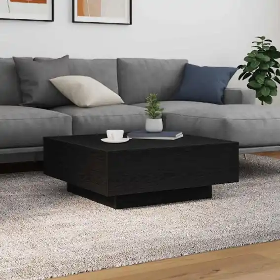 Stolik kawowy z oświetleniem LED Czarny Dąb 80x80x31 cm Lumarko! - Hurtownia wielobranżowa Lumarko Popularny