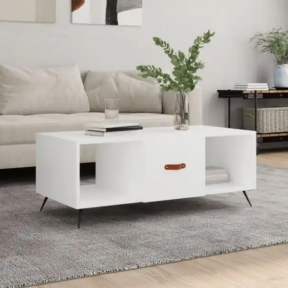 Stolik kawowy, biały, 102x50x40 cm, materiał drewnopochodny Lumarko! - Hurtownia wielobranżowa Lumarko Ekspresowa dostawa