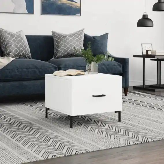 Stolik kawowy, biały, 50x50x40 cm, materiał drewnopochodny Lumarko! - Hurtownia wielobranżowa Lumarko Oferta