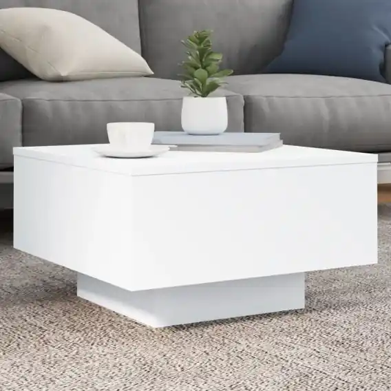 Ekspresowa dostawa Stolik kawowy, biały, 55x55x31 cm, materiał drewnopochodny Lumarko! - Hurtownia wielobranżowa Lumarko