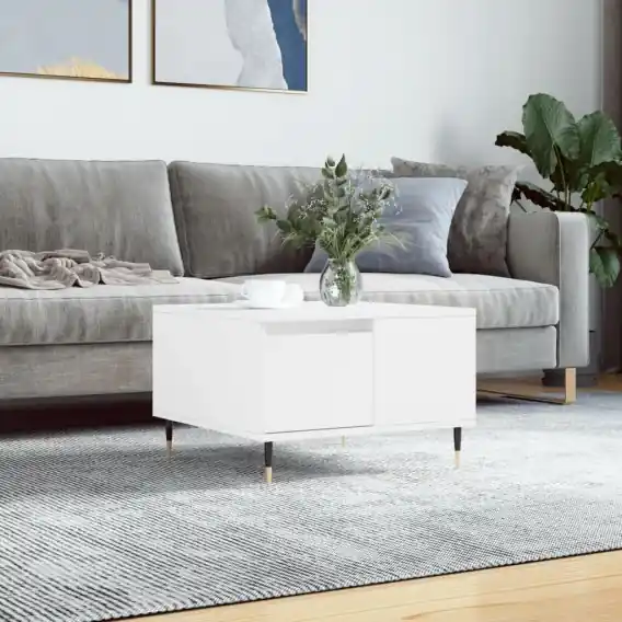 Stolik kawowy, biały, 55x55x36,5 cm, materiał drewnopochodny Lumarko! - Hurtownia wielobranżowa Lumarko Popularny