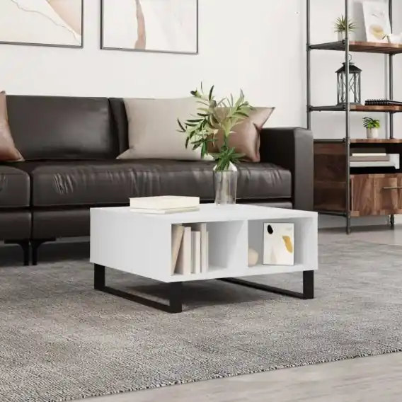 Kup online Stolik kawowy, biały, 60x60x30 cm, materiał drewnopochodny Lumarko! - Hurtownia wielobranżowa Lumarko