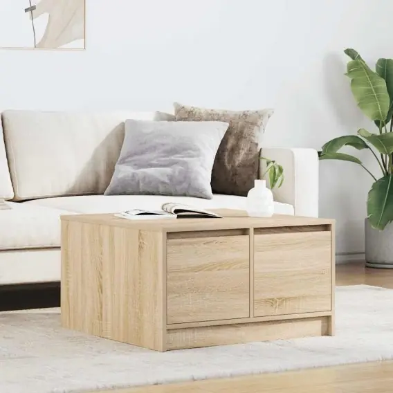 Stolik kawowy z szufladami Sonoma Oak 70,5x70x40 cm Lumarko! - Hurtownia wielobranżowa Lumarko Tani