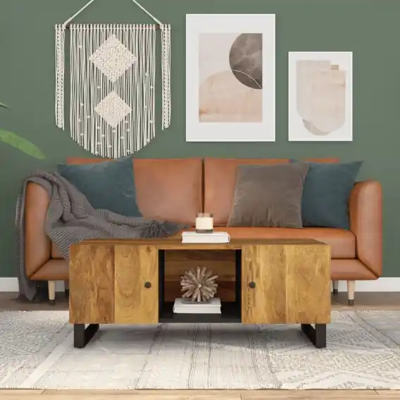 Ekspresowa dostawa Stolik kawowy, 100x54x40 cm, mango i materiał drewnopochodny Lumarko! - Hurtownia wielobranżowa Lumarko