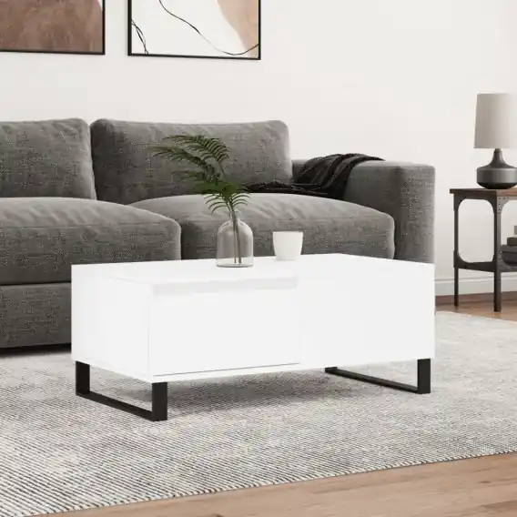 Do wyczerpania zapasów Stolik kawowy, biały 90x50x36,5 cm, materiał drewnopochodny Lumarko! - Hurtownia wielobranżowa Lumarko