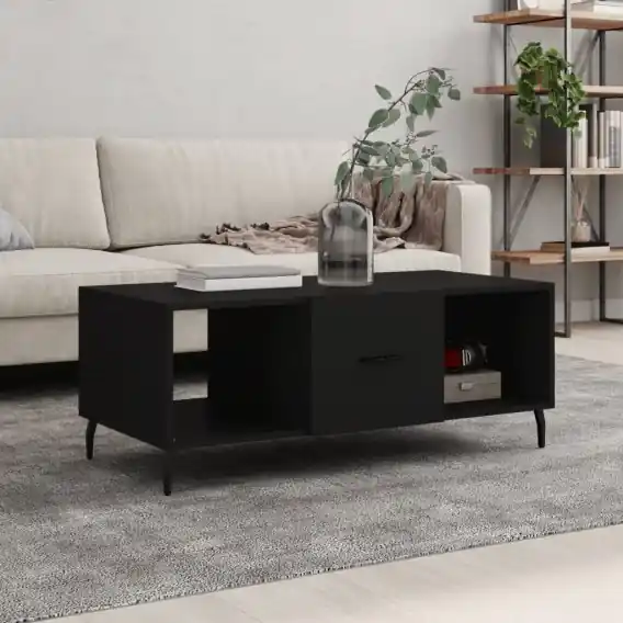 Bezpieczna płatność Stolik kawowy, czarny, 102x50x40 cm, materiał drewnopochodny Lumarko! - Hurtownia wielobranżowa Lumarko