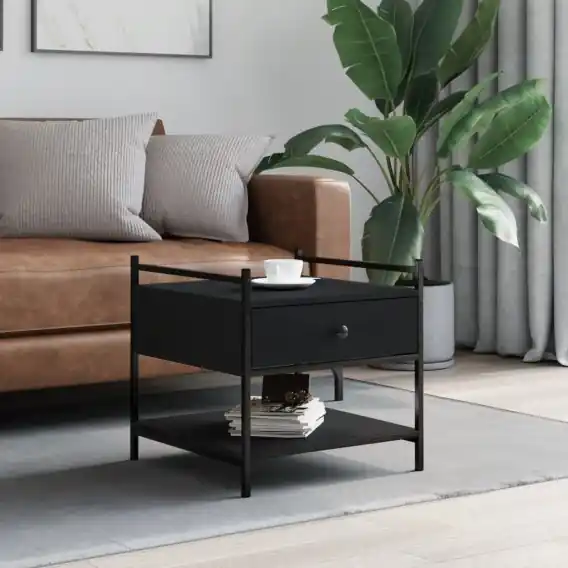 Stolik kawowy, czarny, 50x50x50 cm, materiał drewnopochodny Lumarko! - Hurtownia wielobranżowa Lumarko Promocja