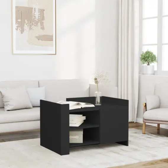 Wyjątkowa oferta Stolik kawowy, czarny, 80x50x50 cm, materiał drewnopochodny Lumarko! - Hurtownia wielobranżowa Lumarko