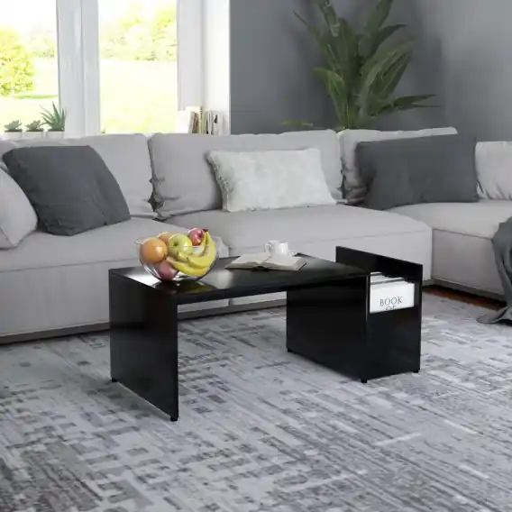 Stolik kawowy, czarny, 90x45x35 cm, materiał drewnopochodny Lumarko! - Hurtownia wielobranżowa Lumarko Nowy