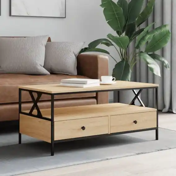 Stolik kawowy, dąb sonoma 100x51x45 cm, materiał drewnopochodny Lumarko! - Hurtownia wielobranżowa Lumarko Zamów teraz