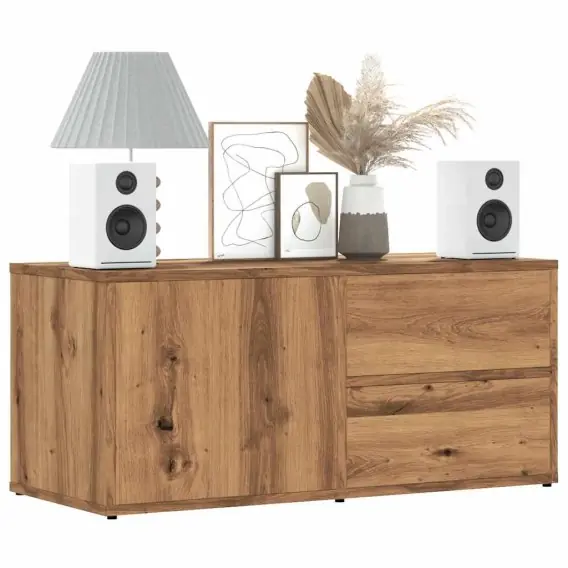 Bestseller Szafka TV, dąb artisan, 80x34x35,5 cm, materiał drewnopochodny Lumarko! - Hurtownia wielobranżowa Lumarko