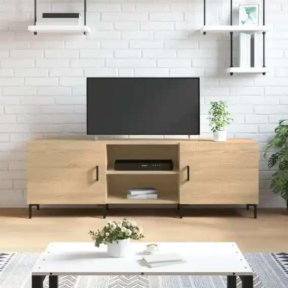 Taniej Szafka TV, dąb sonoma, 150x30x50 cm, materiał drewnopochodny Lumarko! - Hurtownia wielobranżowa Lumarko