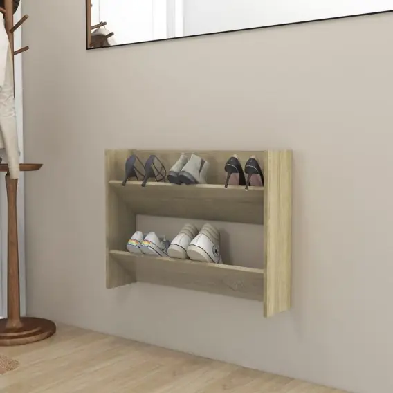 Bestseller Szafka ścienna na buty, dąb sonoma, 80x18x60 cm, płyta wiórowa Lumarko! - Hurtownia wielobranżowa Lumarko