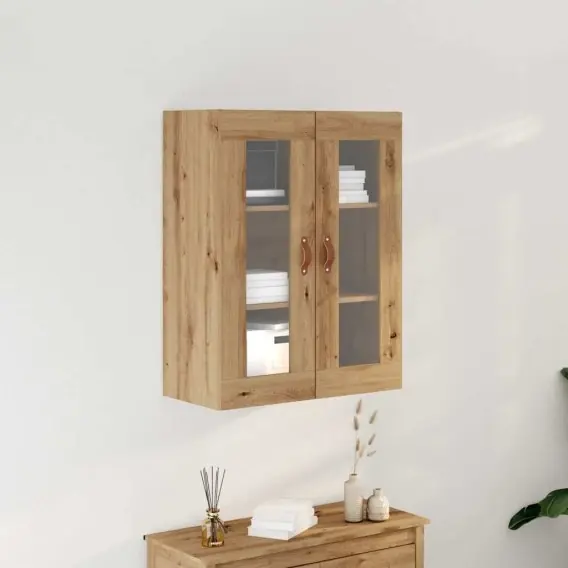 Popularny Szafka wisząca z szklanymi drzwiami Artisan Oak 69,5x34x90 cm Lumarko! - Hurtownia wielobranżowa Lumarko