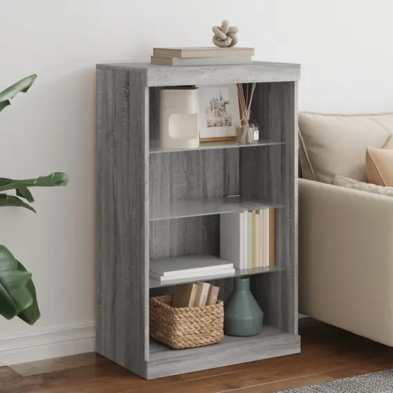 Szafka z oświetleniem LED, szary dąb sonoma, 60,5x37x100 cm Lumarko! - Hurtownia wielobranżowa Lumarko Nowy
