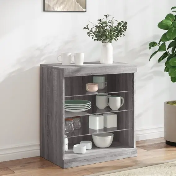 Zamów dziś Szafka z oświetleniem LED, szary dąb sonoma, 60,5x37x67 cm Lumarko! - Hurtownia wielobranżowa Lumarko