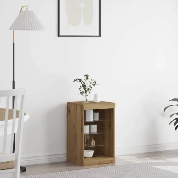 Szybka wysyłka Szafka z podświetleniem LED Dąb Artisanal 41x37x67 cm Lumarko! - Hurtownia wielobranżowa Lumarko