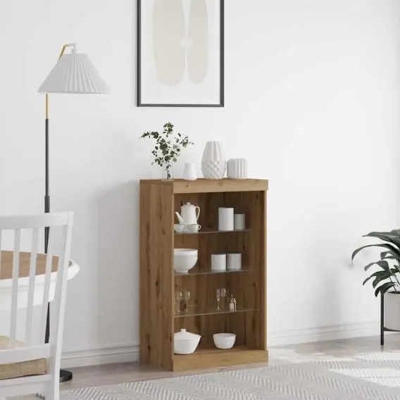 Szafka z podświetleniem LED Dąb rzemieślniczy 60,5x37x100 cm Lumarko! - Hurtownia wielobranżowa Lumarko Dostępne od ręki