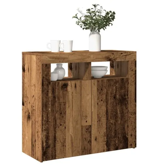 Ostatnia szansa Szafka z oświetleniem LED, stare drewno, 80x35x75 cm Lumarko! - Hurtownia wielobranżowa Lumarko