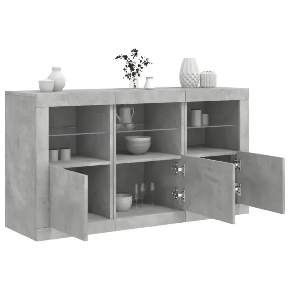 Zniżka Szafka z oświetleniem LED, szarość betonu, 123x37x67 cm Lumarko! Lumarko! - Hurtownia wielobranżowa Lumarko