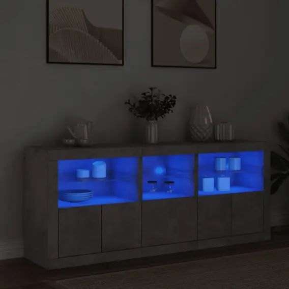 Szafka z oświetleniem LED, szarość betonu, 162x37x67 cm - Hurtownia wielobranżowa Lumarko Hit sprzedaży