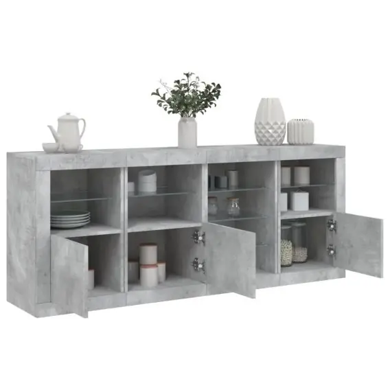 Ograniczona ilość Szafka z oświetleniem LED, szarość betonu, 164x37x67 cm Lumarko! Lumarko! - Hurtownia wielobranżowa Lumarko