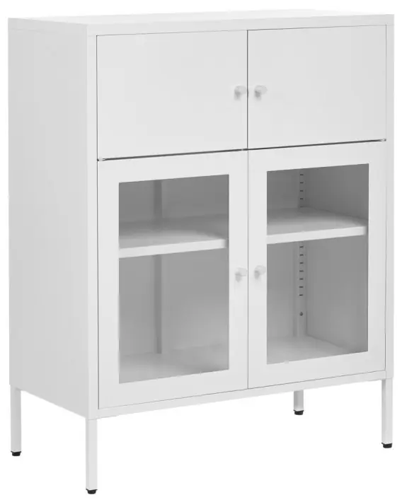 Ostatnie sztuki Szafka ze szklanymi drzwiami ESHOLT 80 cm Biały Lumarko