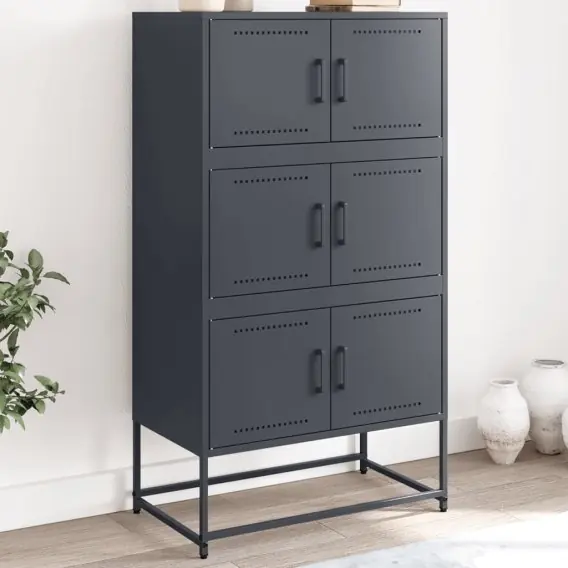 Dostępne od ręki Szafka, antracytowa, 68,5x38,5x123,5 cm, stal - Hurtownia wielobranżowa Lumarko