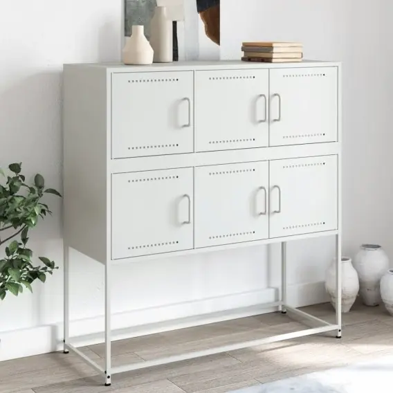 Szafka, biała, 100,5x39x107 cm, stal walcowana na zimno Lumarko! - Hurtownia wielobranżowa Lumarko Bezpieczne zakupy