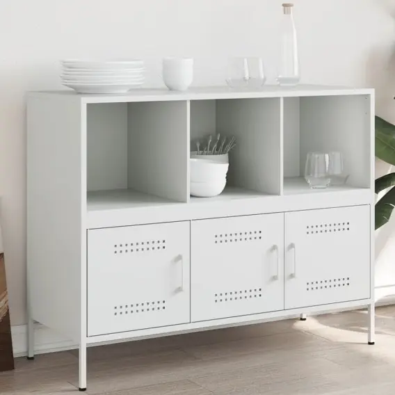 Szafka, biała, 100,5x39x79 cm, stal walcowana na zimno - Hurtownia wielobranżowa Lumarko Bestseller