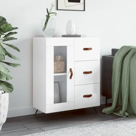 Oferta limitowana Szafka, biała, połysk, 69,5x34x90 cm, materiał drewnopochodny Lumarko! - Hurtownia wielobranżowa Lumarko