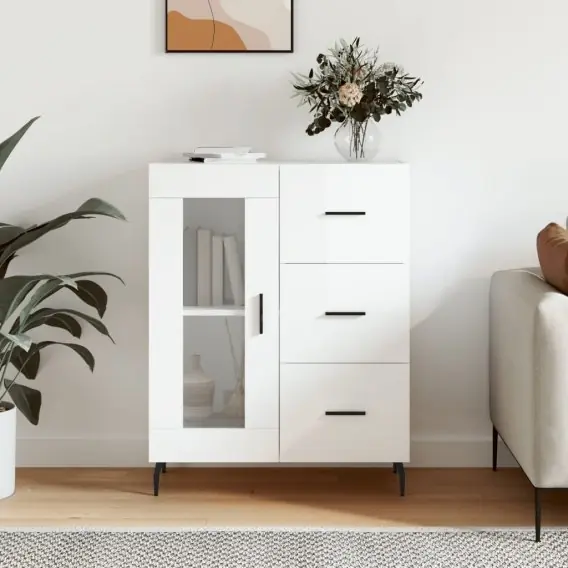 Szafka, biała, połysk, 69,5x34x90 cm, materiał drewnopochodny Lumarko! - Hurtownia wielobranżowa Lumarko Bezpieczne zakupy