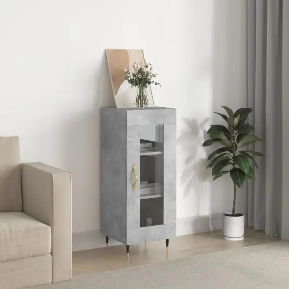 Szafka, szarość betonu, 34,5x34x90 cm, materiał drewnopochodny Lumarko! - Hurtownia wielobranżowa Lumarko Oferta