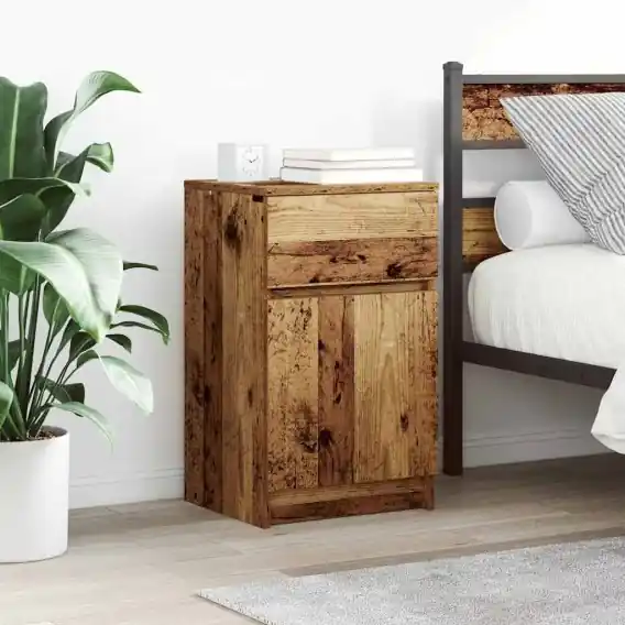 Ekspresowa dostawa Szafki nocne 2 szt. Stare drewno 39x35x65 cm Drewno klejone Lumarko! - Hurtownia wielobranżowa Lumarko