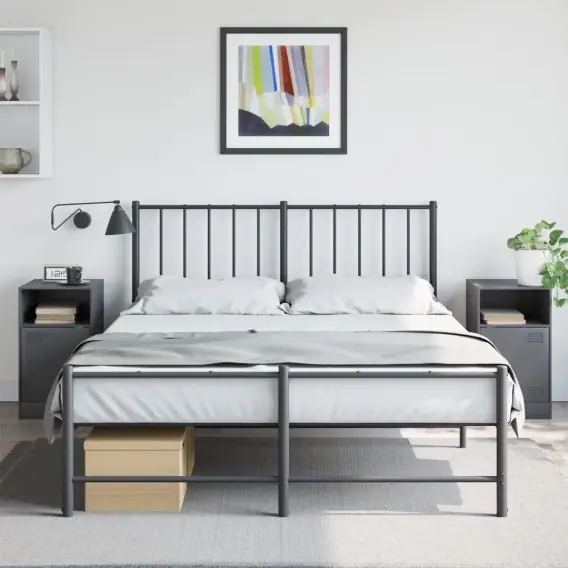 Premium Szafki nocne, 2 szt., antracytowe, 34,5x39x62 cm, stal Lumarko! - Hurtownia wielobranżowa Lumarko