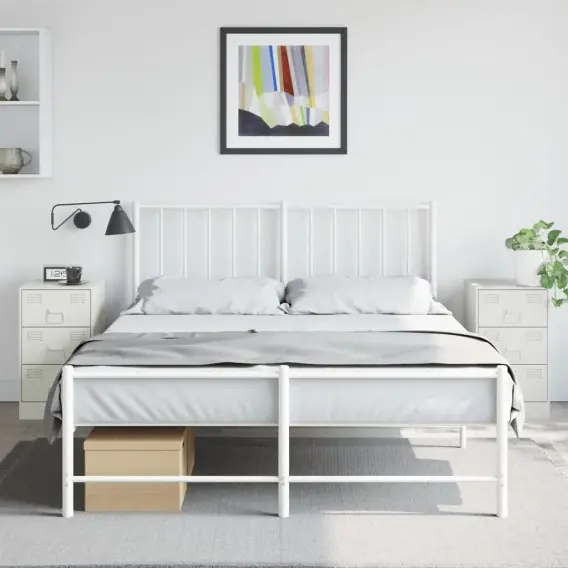 Obniżka ceny Szafki nocne, 2 szt., białe, 34,5x39x62 cm, stal Lumarko! - Hurtownia wielobranżowa Lumarko