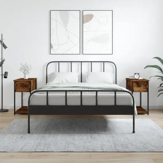 Szafki nocne, 2 szt., przydymiony dąb, 30x60x60 cm Lumarko! - Hurtownia wielobranżowa Lumarko Premium