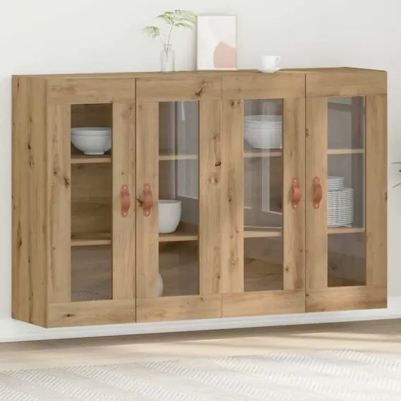 Szafki Wiszące 2 szt. Dąb Rękodzielniczy 69,5 x 34 x 90 cm z Drewna Inżynierskiego Lumarko! - Hurtownia wielobranżowa Lumarko Obniżka ceny