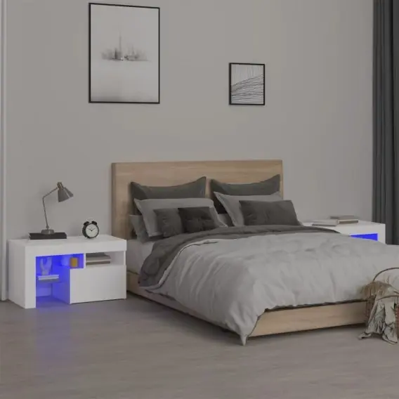 Szafki z oświetleniem LED, 2 szt., białe, 70x36,5x40 cm Lumarko! - Hurtownia wielobranżowa Lumarko Tylko do końca tygodnia