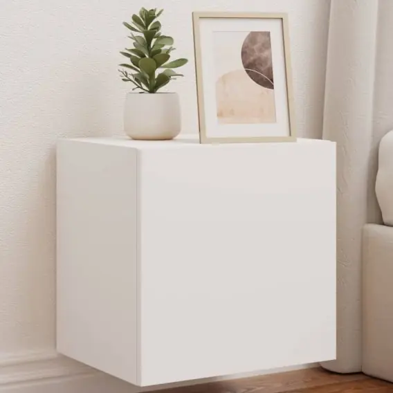 Ścienna szafka TV z LED, biała, 40,5x35x40 cm Lumarko! - Hurtownia wielobranżowa Lumarko Zamów dziś
