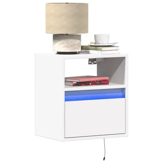 Tylko do końca tygodnia Ścienna szafka TV z LED, biała, 41x31x45 cm Lumarko! - Hurtownia wielobranżowa Lumarko